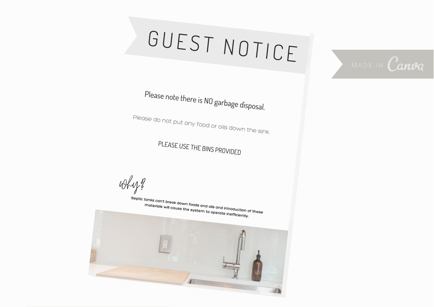 Airbnb Signs | Canva Template | AirBnb | Host | VRBO | Printables | Home Rental | Vacation Template | signs | Templates | Garbage Disposal