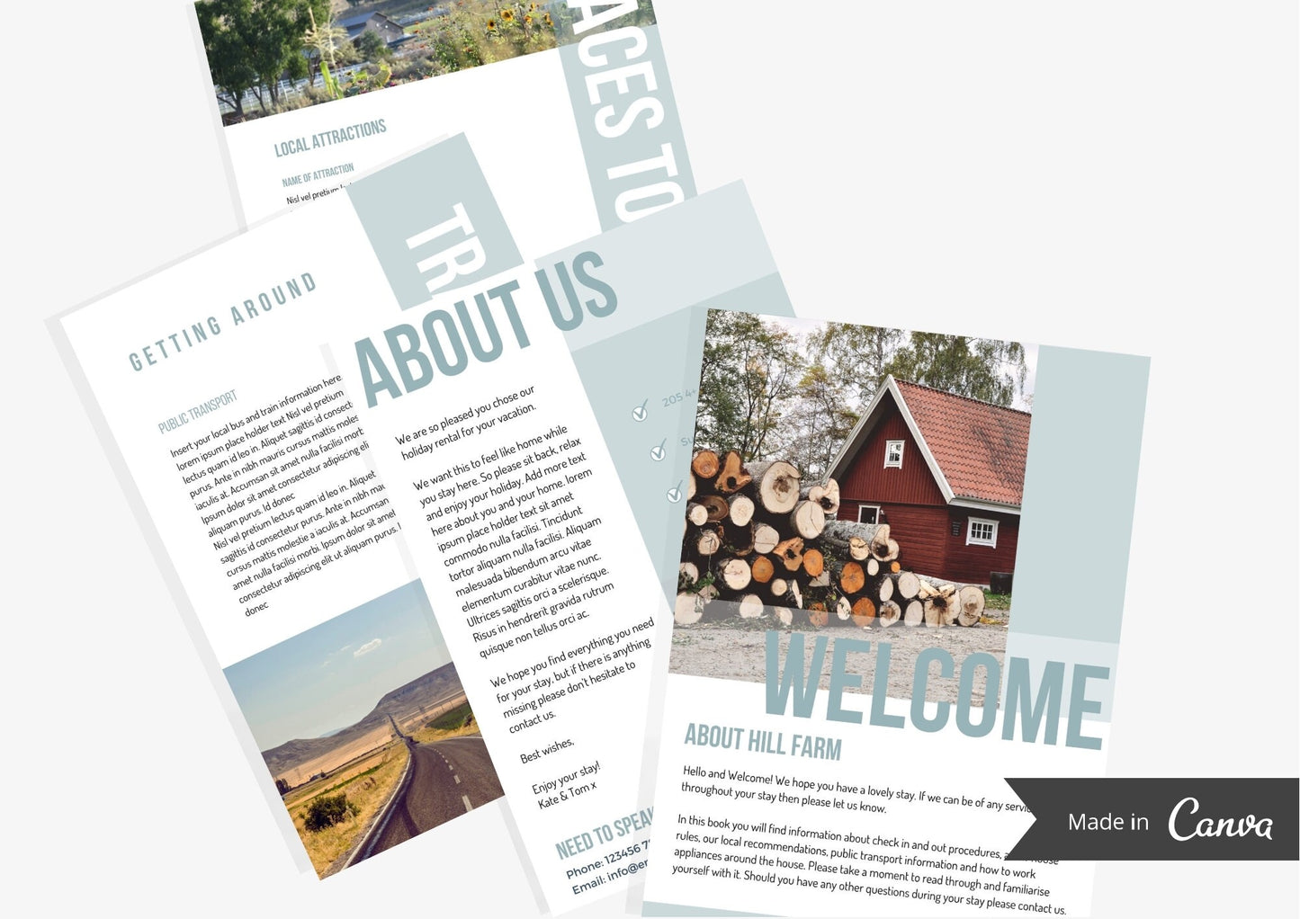 AIRBNB Welcome Guest Book Template, pre-written and easy to edit comes with instructions, easy to Print at home | Tierra