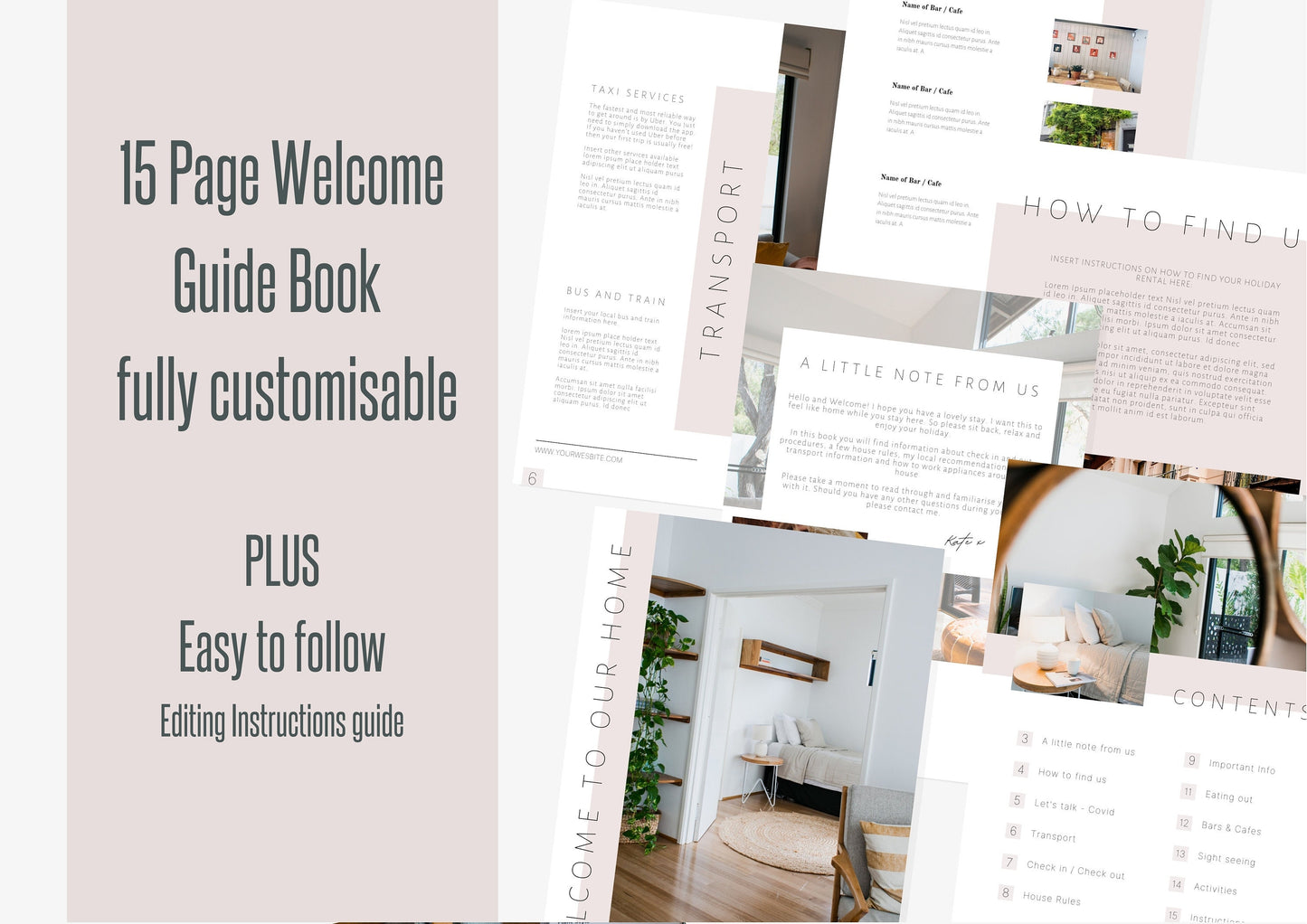 Welcome Book Template | Canva Template | AirBnb | Host Guide | Welcome Book | Home Rental Guidebook | Vacation Guide | Rosewood