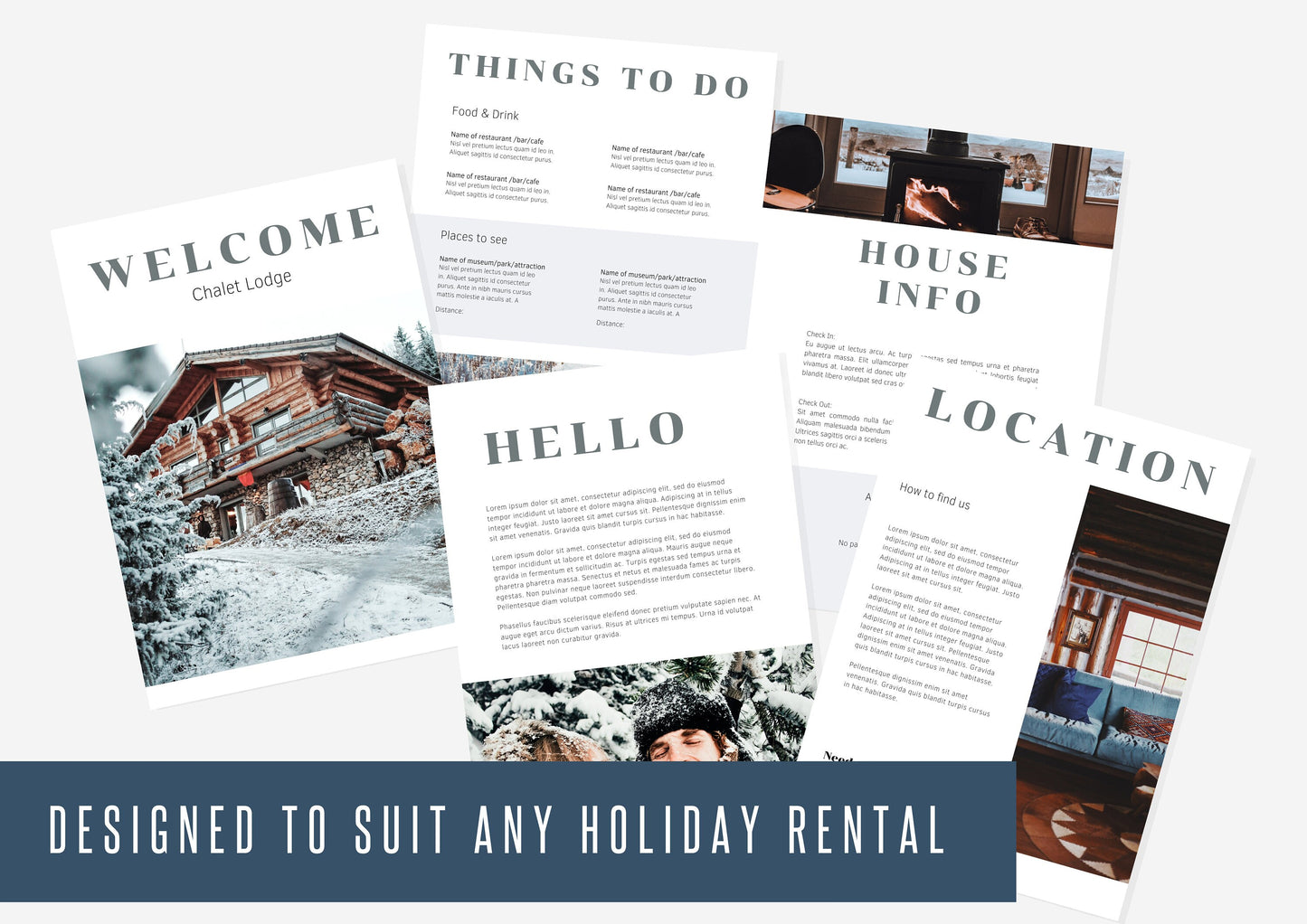 Welcome Guest Book Template | Canva Template | AirBnb | Host Guide | Welcome Book | Home Rental Guidebook | Vacation Guide | Aspen Lodge