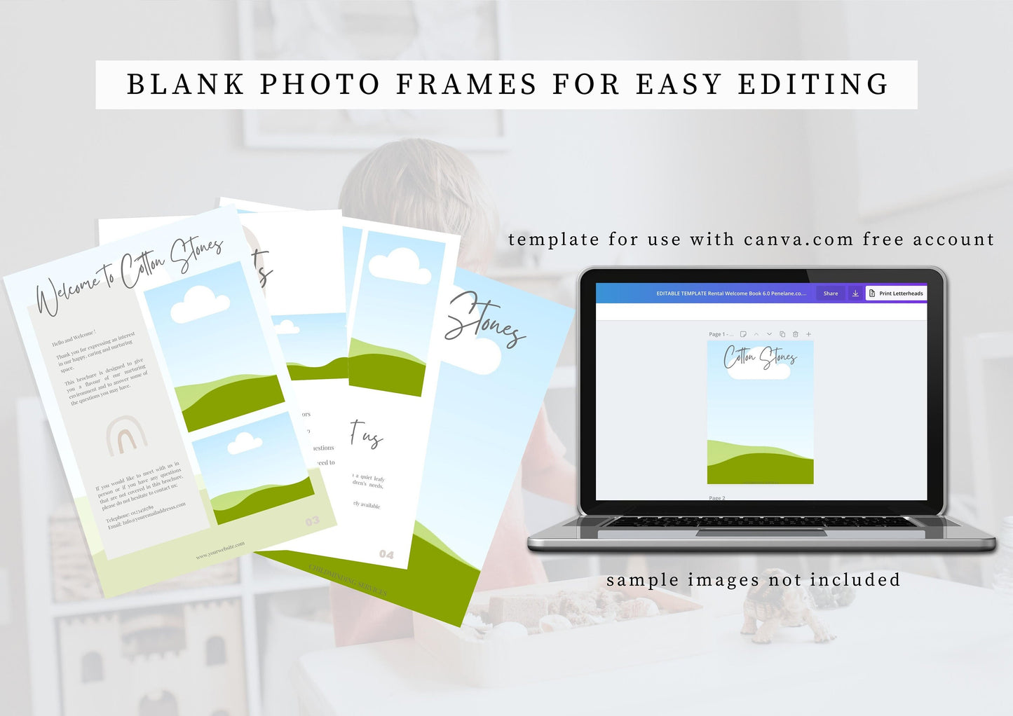 Childminder Welcome guide - Nursery Brochure - Childminder Templates - Prospectus - Brochure template - Small Business - Cotton Stones