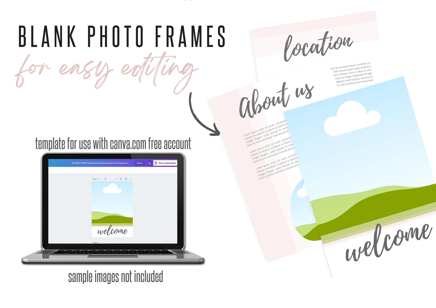 Welcome Guest Book Template | Canva Template | AirBnb | Host Guide | Welcome Book | Home Rental Guidebook | Vacation Guide | Casa Rose