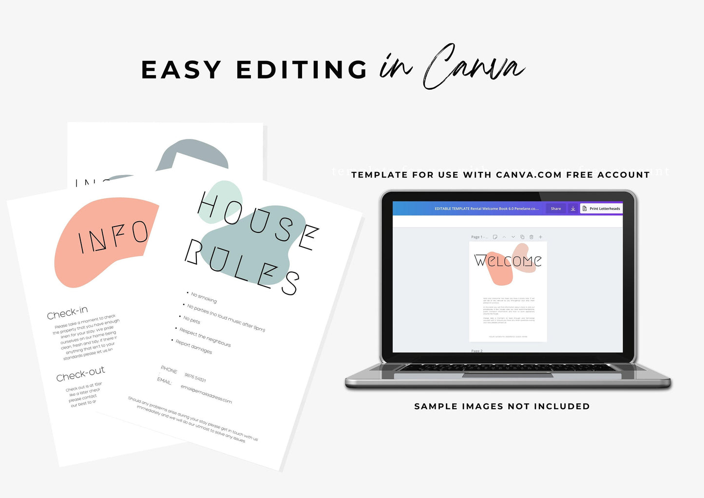 Airbnb Welcome Book | AirBnb | VRBO | Welcome Book | Airbnb Printable | Home Rental Guidebook | Vacation Guide | Airbnb Host | Pebbles