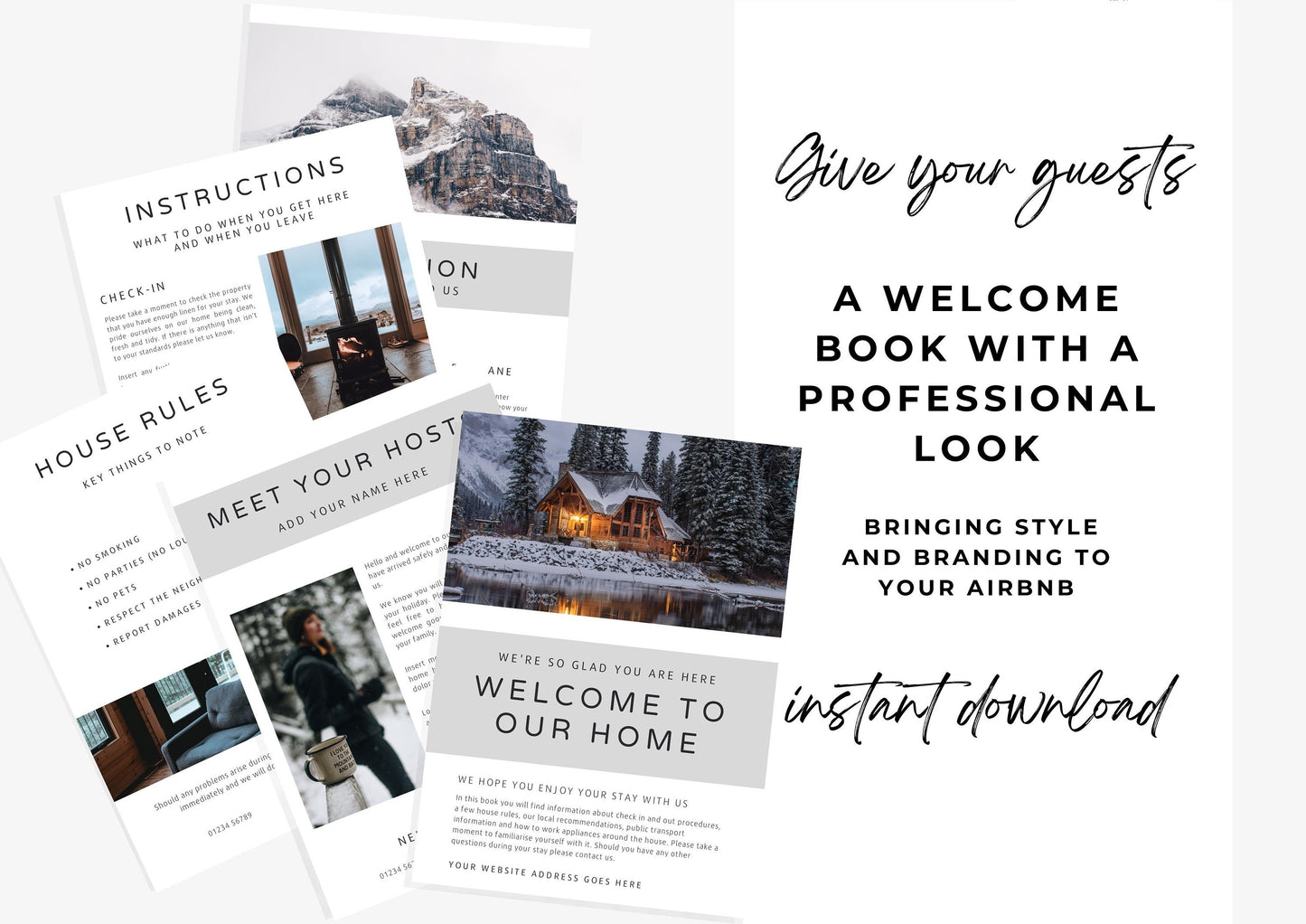 AirBnb Welcome Book Template | AirBnb | VRBO | HomeAway | Editable Home Rental Book | Home Rentals | Clay