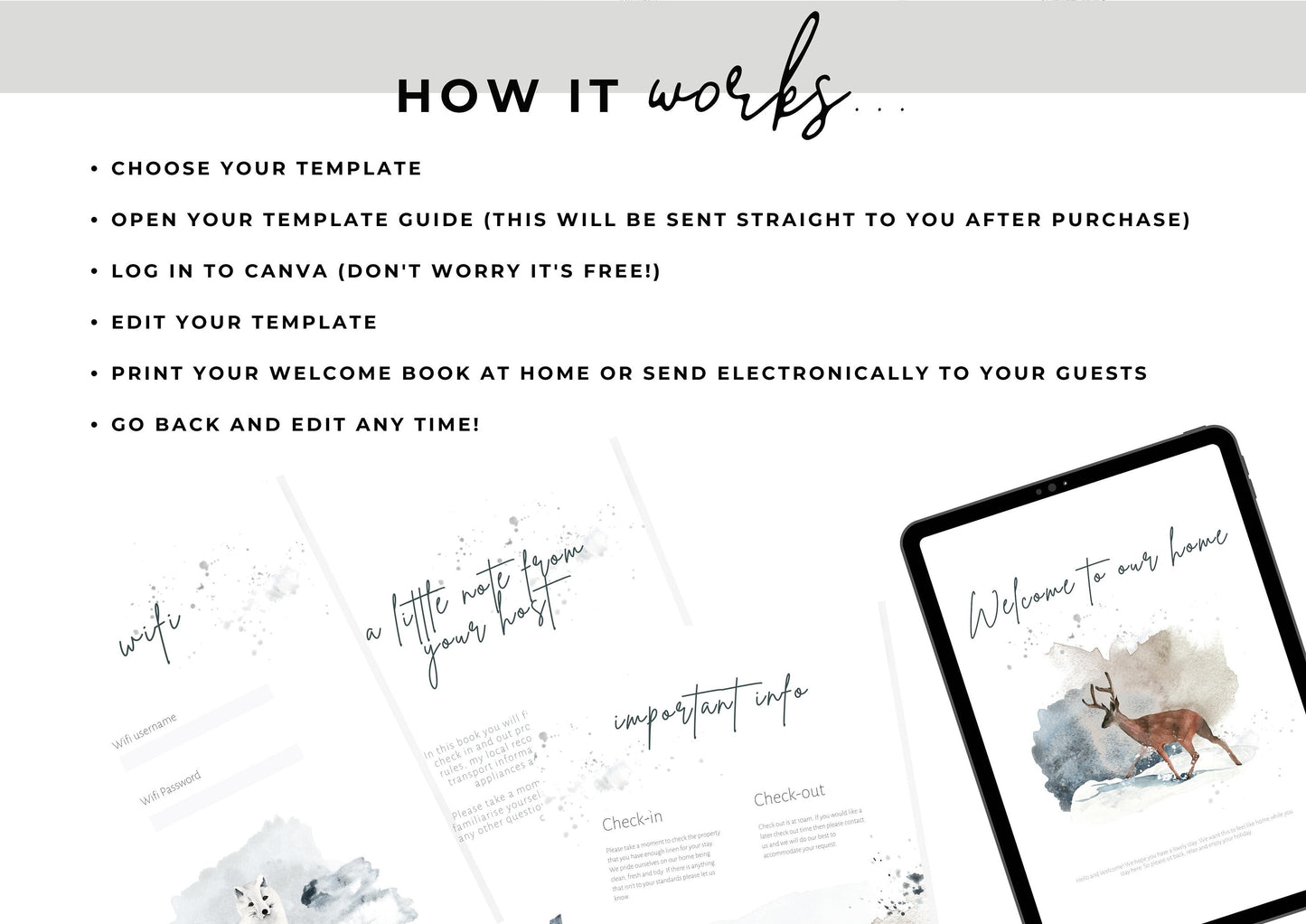 Welcome Book Template | Canva Template | AirBnb | Host Guide | Welcome Book | Home Rental Guidebook | Vacation Guide | Winter Wonderland