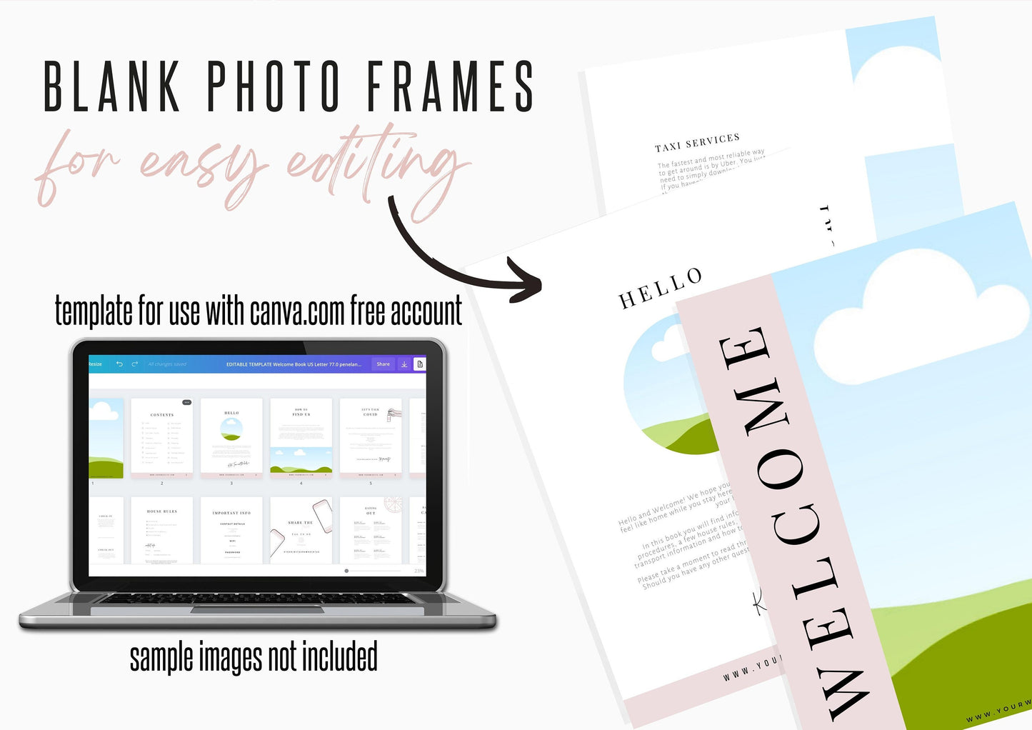 AirBnb Welcome Book Template | AirBnb | VRBO | HomeAway | Editable Home Rental Book | Home Rentals | Sierra