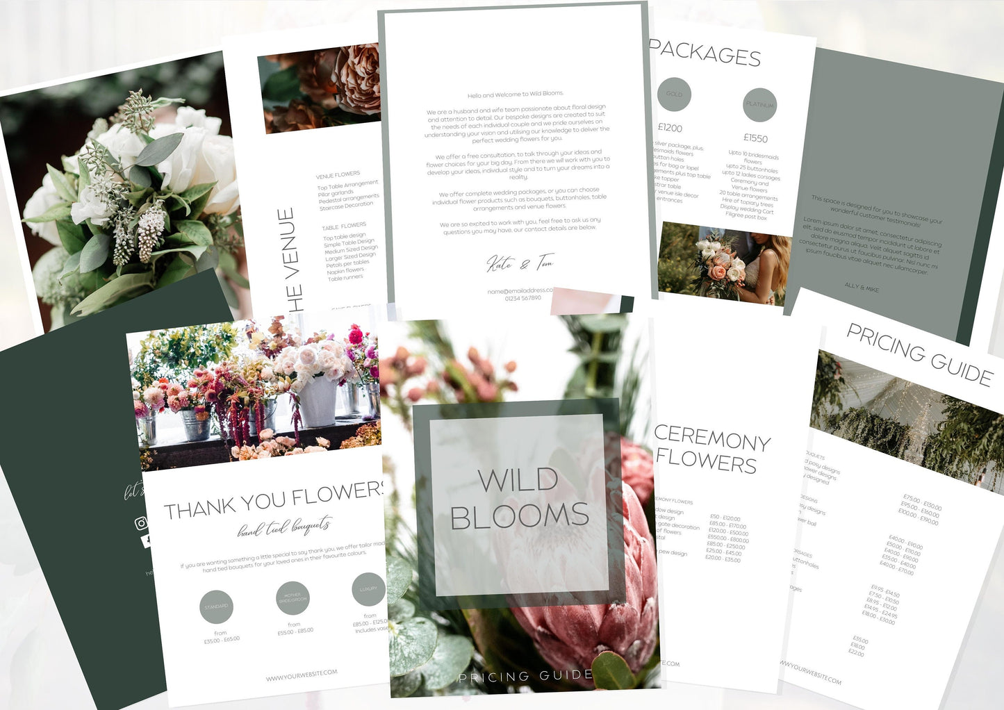 Wedding Florist Pricing Guide - Welcome guide - Template for Florists - Florist Templates - Guide - Florist Brochure - Flora