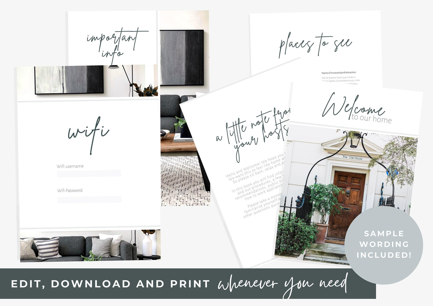 Welcome Book Template | Canva Template | AirBnb | Host Guide | Welcome Book | Home Rental Guidebook | Vacation Guide | Nevada Blue