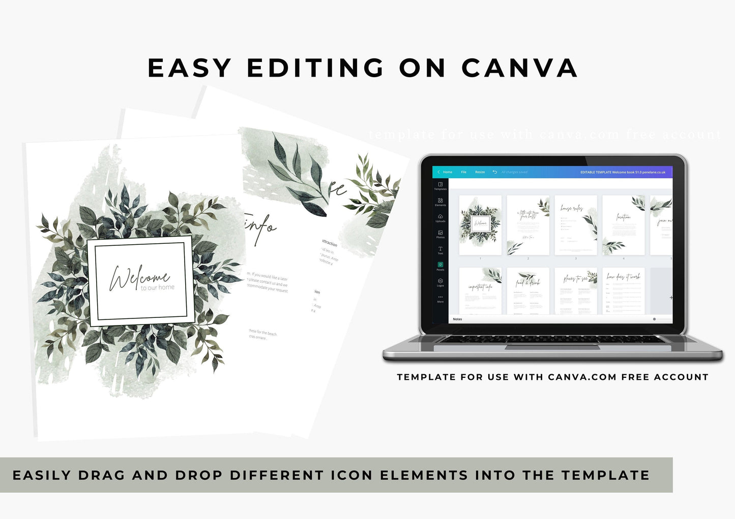 Welcome Book Template | Canva Template | AirBnb | Host Guide | Welcome Book | Home Rental Guidebook | Vacation Guide | Hushed Pine