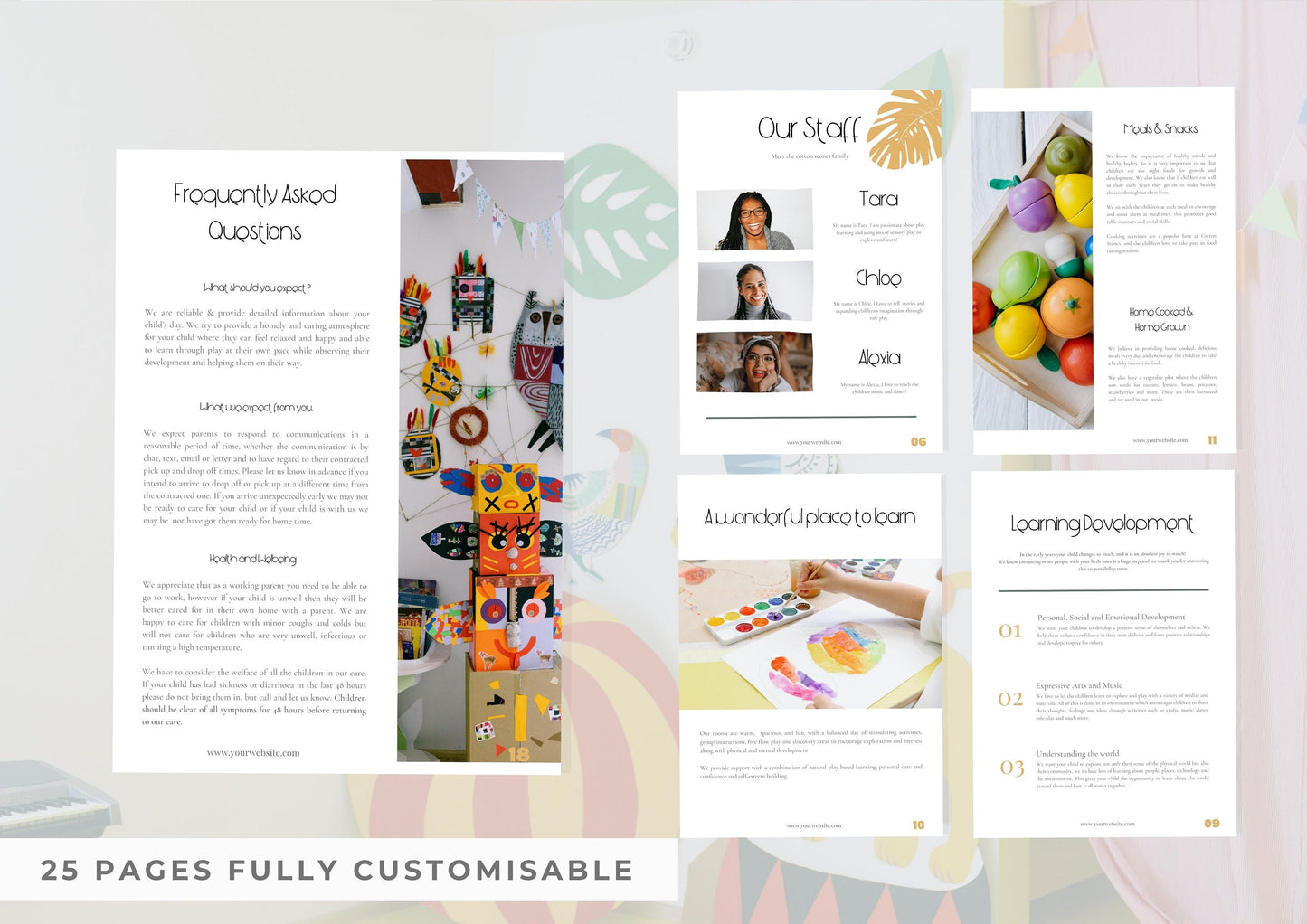 Childminder Welcome guide - Nursery Brochure - Childminder Templates - Prospectus - Brochure template - Small Business - Simple and Bright
