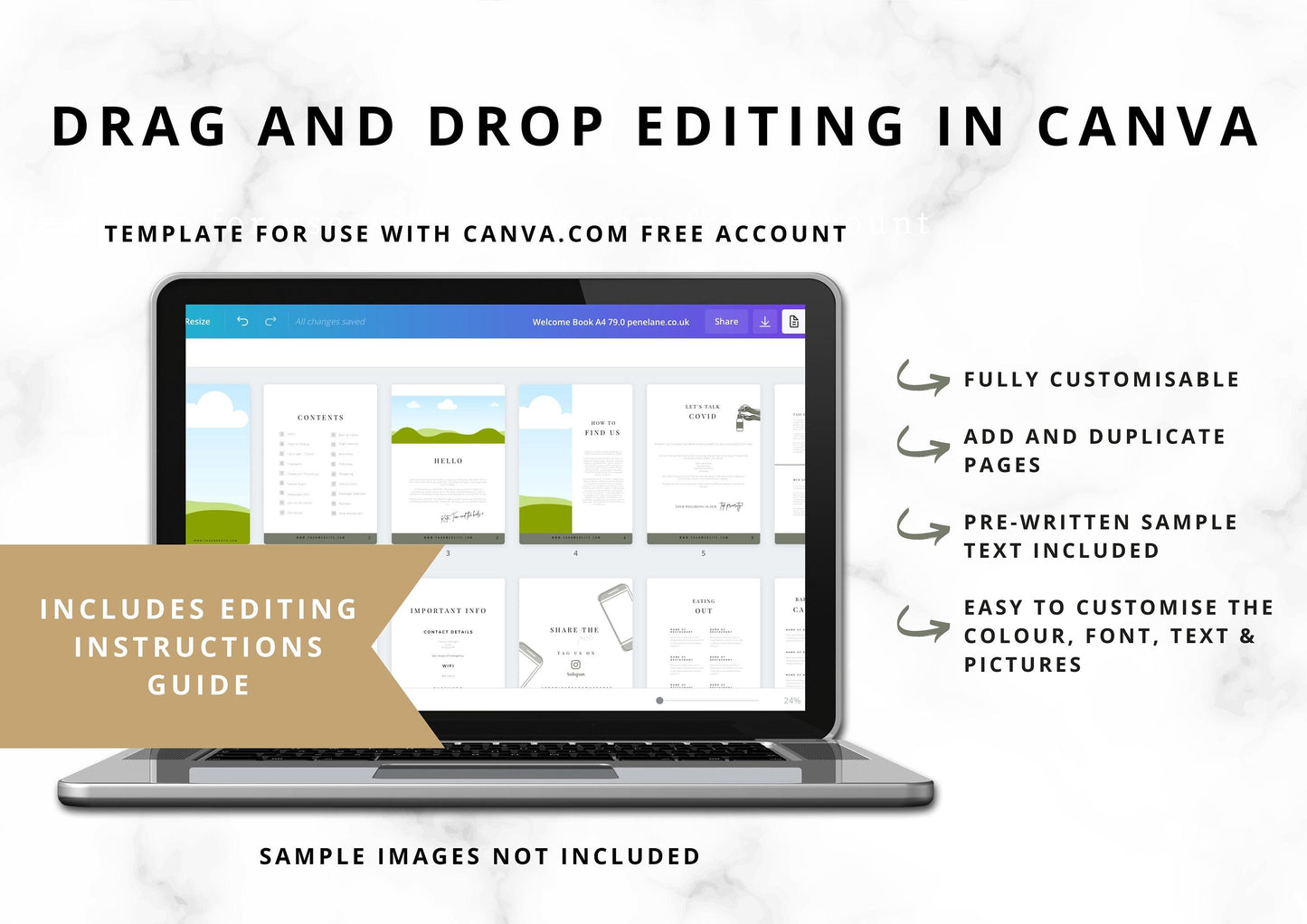 Welcome Book Template, Airbnb Superhost Welcome Guide, Host House signs, Signage, VRBO Vacation Rental, Serene Sage