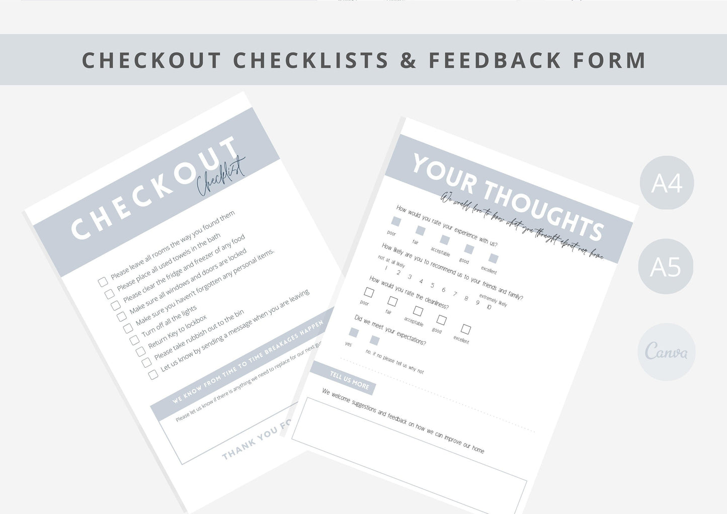 Host Bundle | Welcome Book | Checklist | Feedback Form | Welcome Guide | VRBO | Guest Book Template |AirBnb | Vacation Rental | Misty Grey