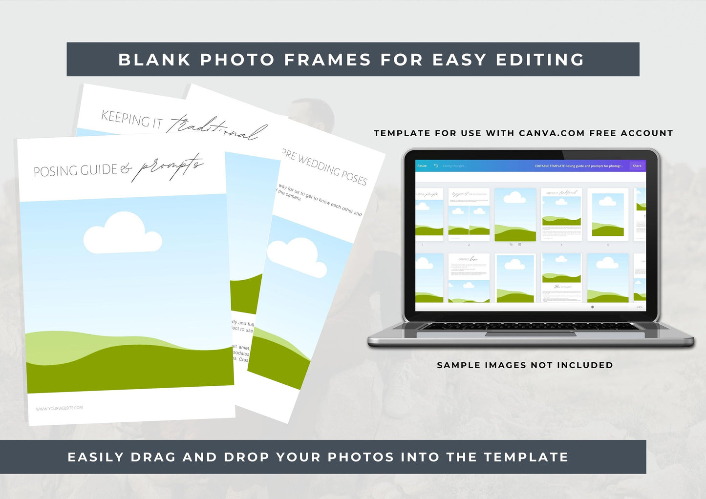 Posing and Prompts photography guide for clients - Fully customisable Template for Photographers - Photography Guide - brochure template