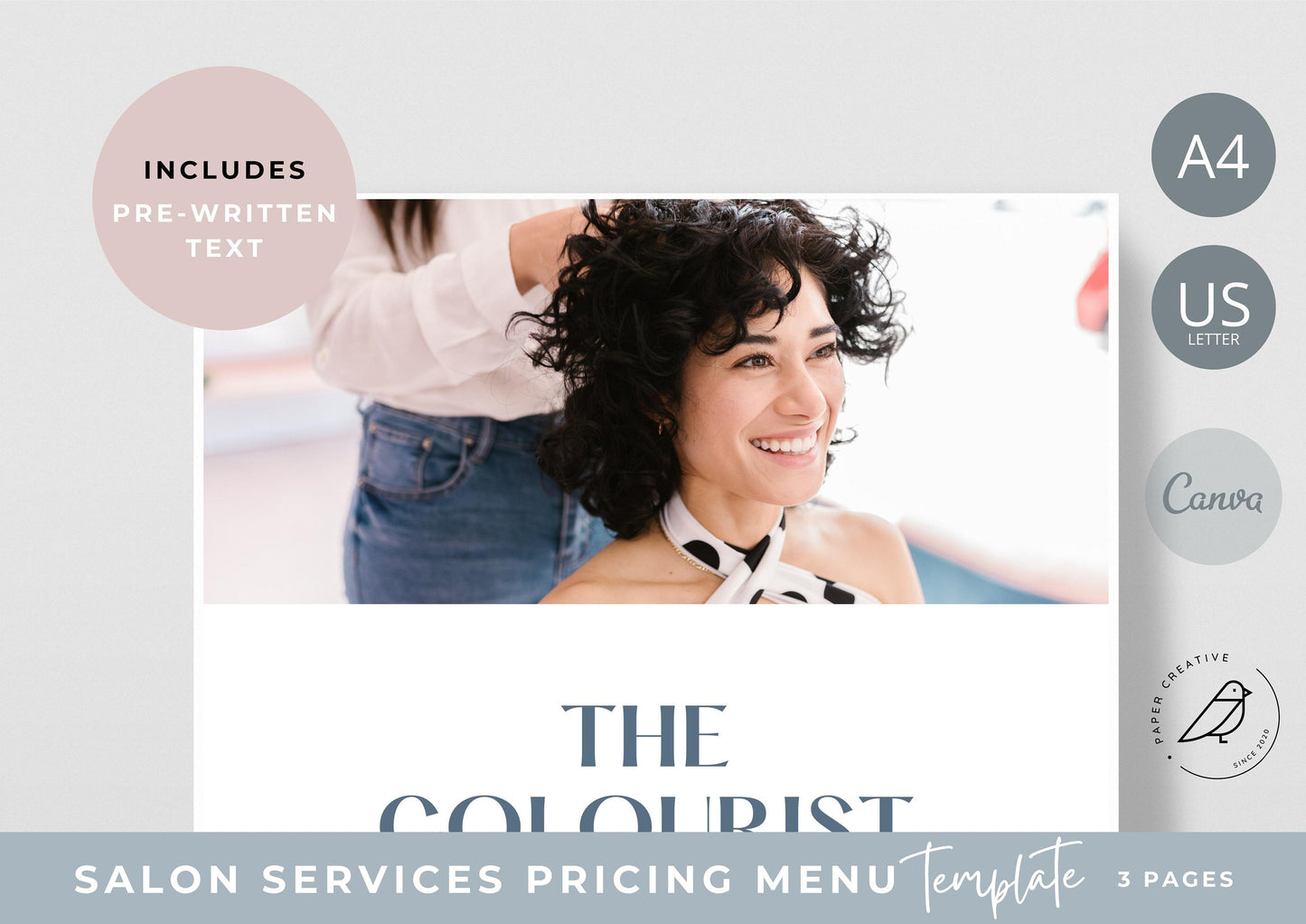 Salon Services Pricing Menu | Pricing Guide | Hair Salon Template | Brochure Template | Business Template | Mullberry Dew