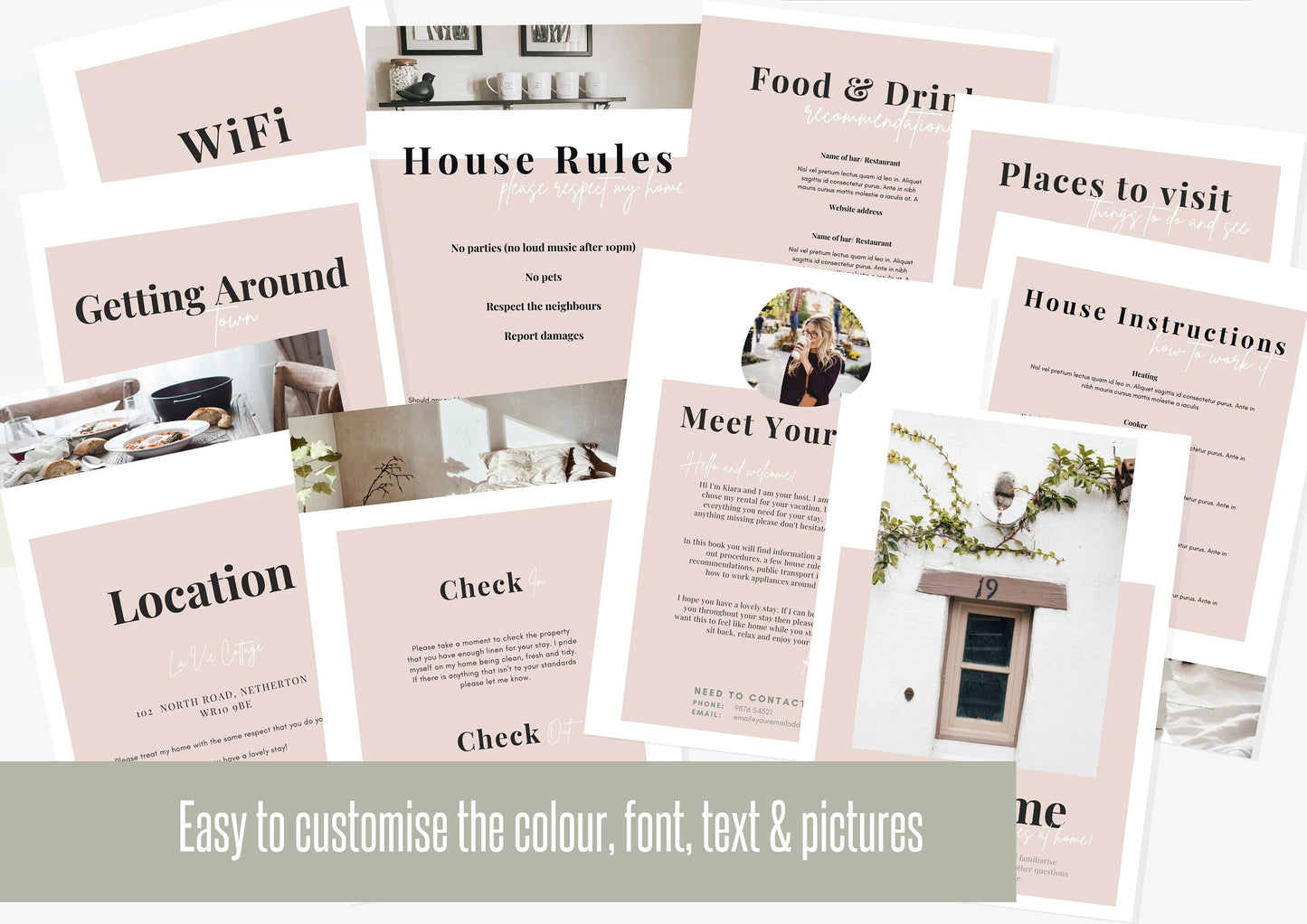 Welcome Book Template | Canva Template | AirBnb | Host Guide | Welcome Book | Home Rental Guidebook | Vacation Guide | Dusk Rose