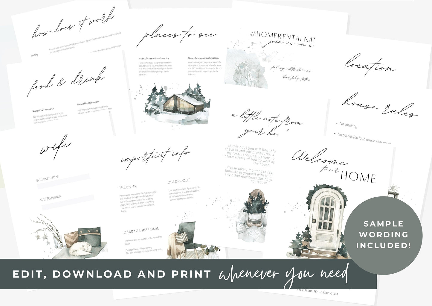 Welcome Book Template | Canva Template | AirBnb | Host Guide | Welcome Book | Home Rental Guidebook | Vacation Guide | Winter Retreat