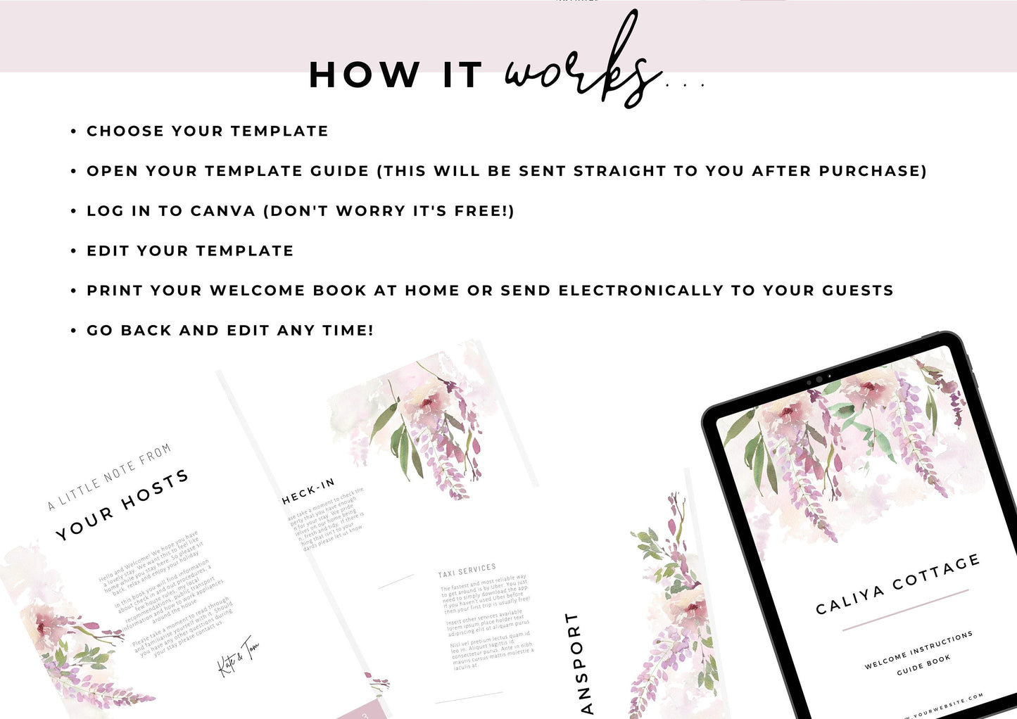 Welcome Book Template | Canva Template | AirBnb | Host Guide | Welcome Book | Home Rental Guidebook | Vacation Guide | Wisteria Willows
