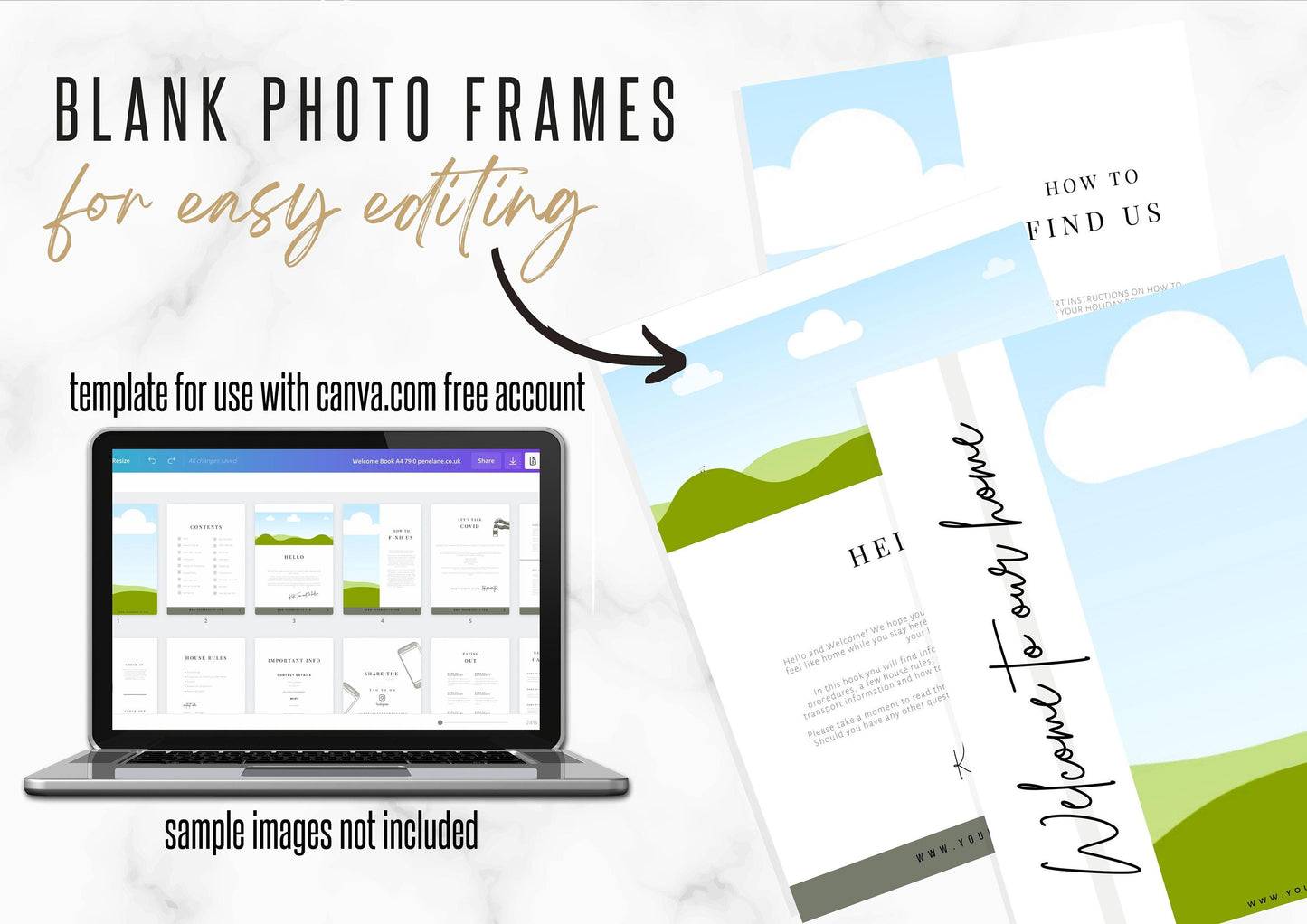 AirBnb Welcome Book Template | AirBnb | VRBO | HomeAway | Editable Home Rental Book | Home Rentals | Serene Sage