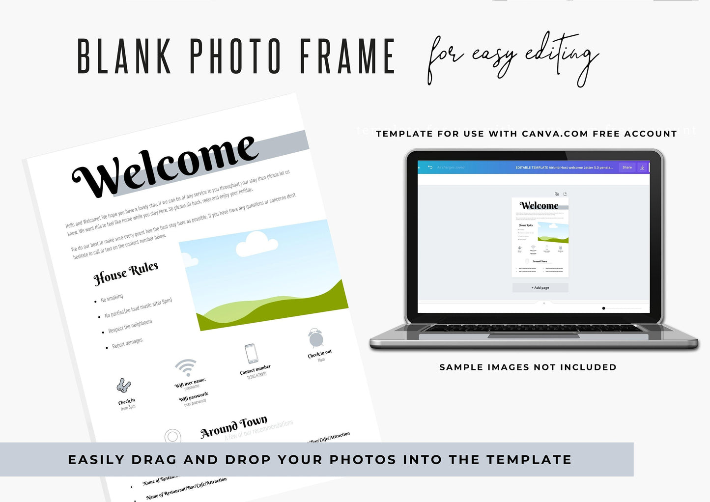Airbnb Welcome Sign Template, Welcome Guide AirBnB, Airbnb Sign, Airbnb Check Out, House Rules, Airbnb Template, Starlight