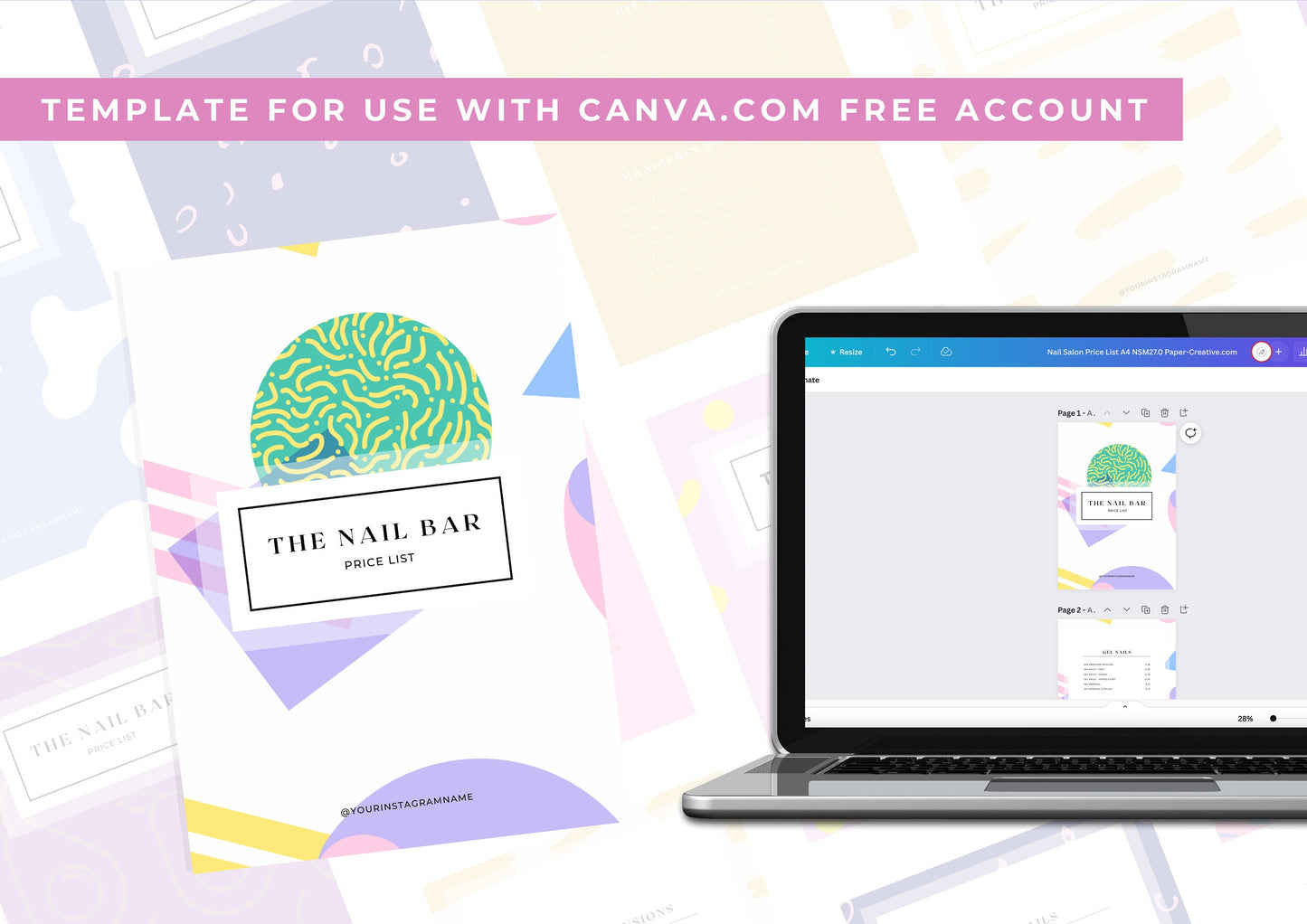 Nail Salon Services Pricing Menu | Pricing Guide | Nail Salon Template | Brochure Template | Business Template | digital download