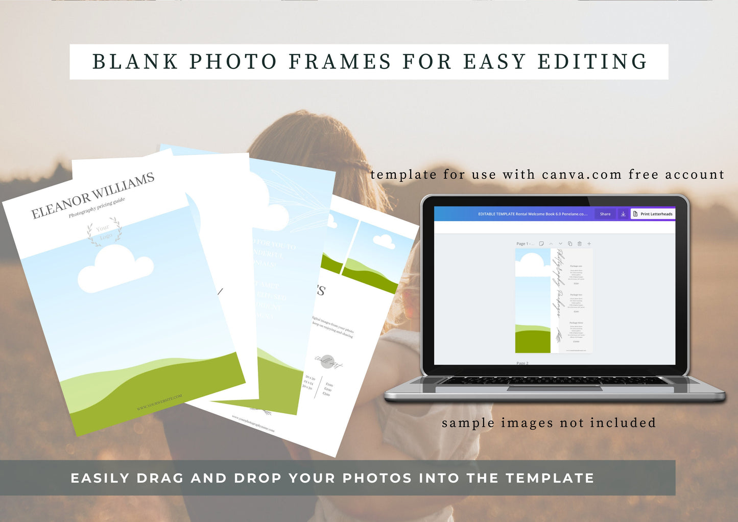 Photography Pricing guide - Welcome guide for clients - Customisable Template for Photographers - Digital Download