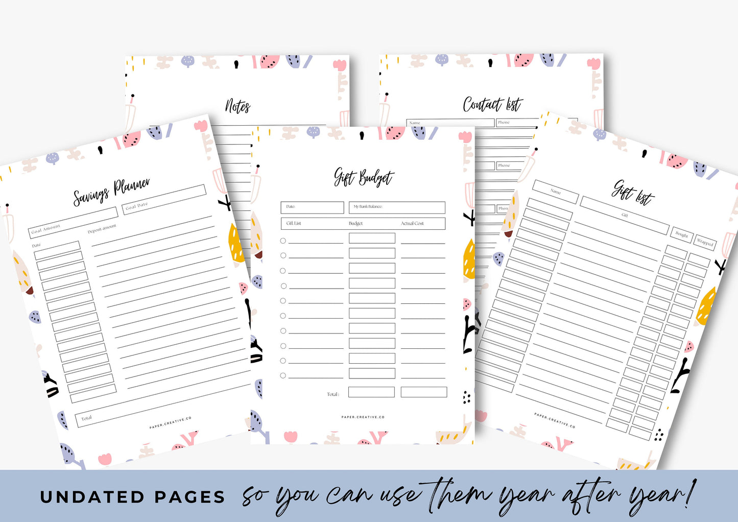 Gift Planner Printable, Gift Budgeting, Gift Tracker, Gift List Printable Instant Download, 11.0
