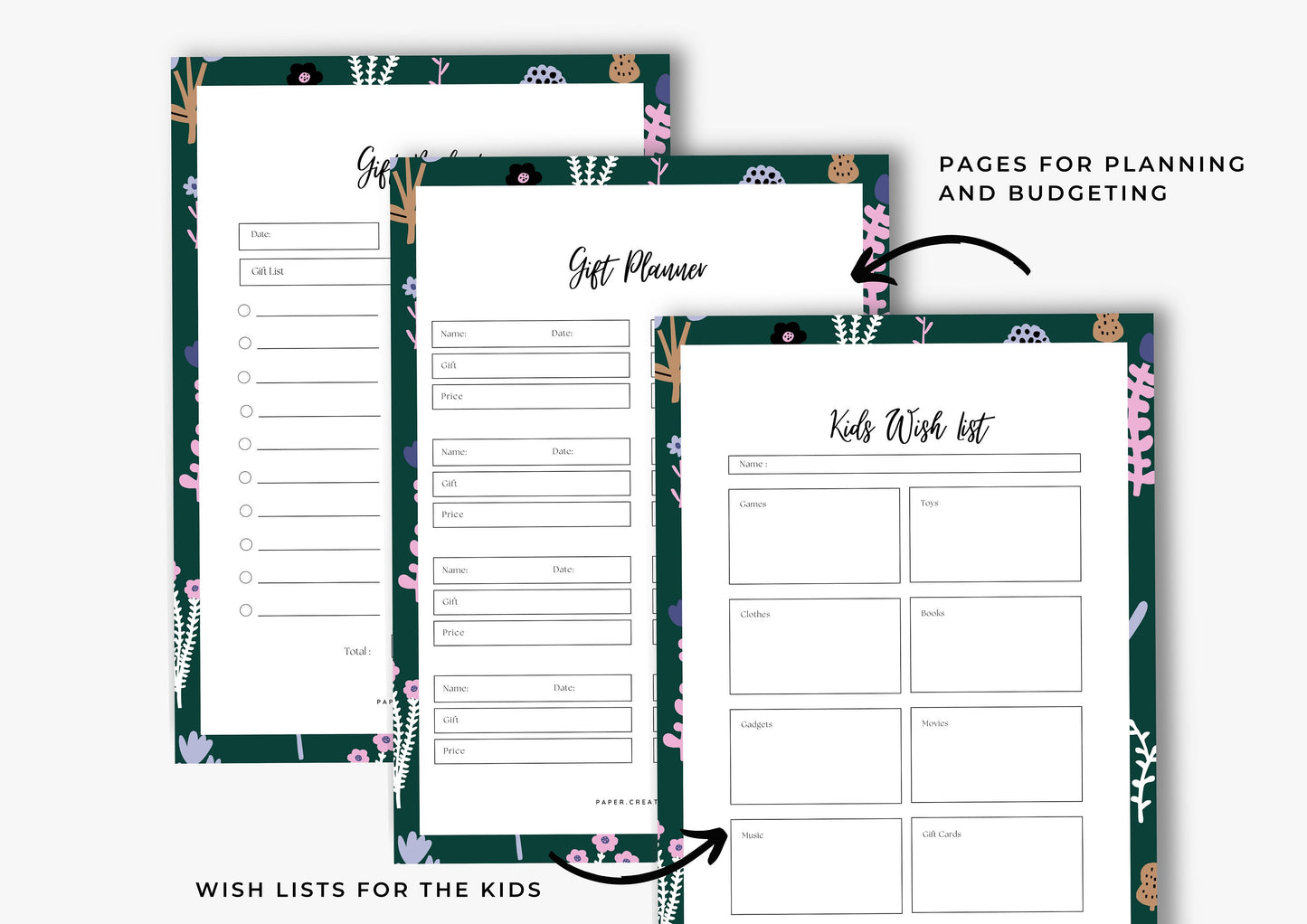 Gift Planner Printable, Gift Budgeting, Gift Tracker, Gift List Printable Instant Download, 12.0