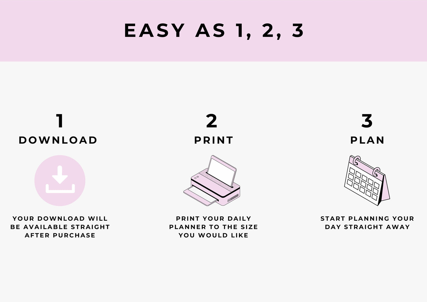 Daily Planner, Daily To Do List for Work and Home, Productivity Planner, Undated Planner, Pink Lemonade