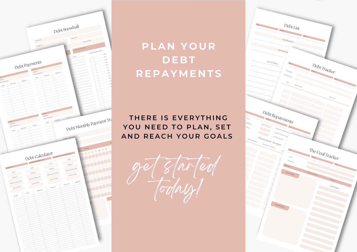 Debt Repayment Planner! A4 Debt Tracker, Printable Planner, Debt planning, Soft Petal