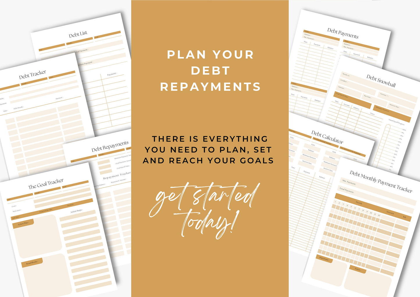 Debt Repayment Planner! Debt Tracker, Printable Planner, Debt planning, US Letter, Biscotti