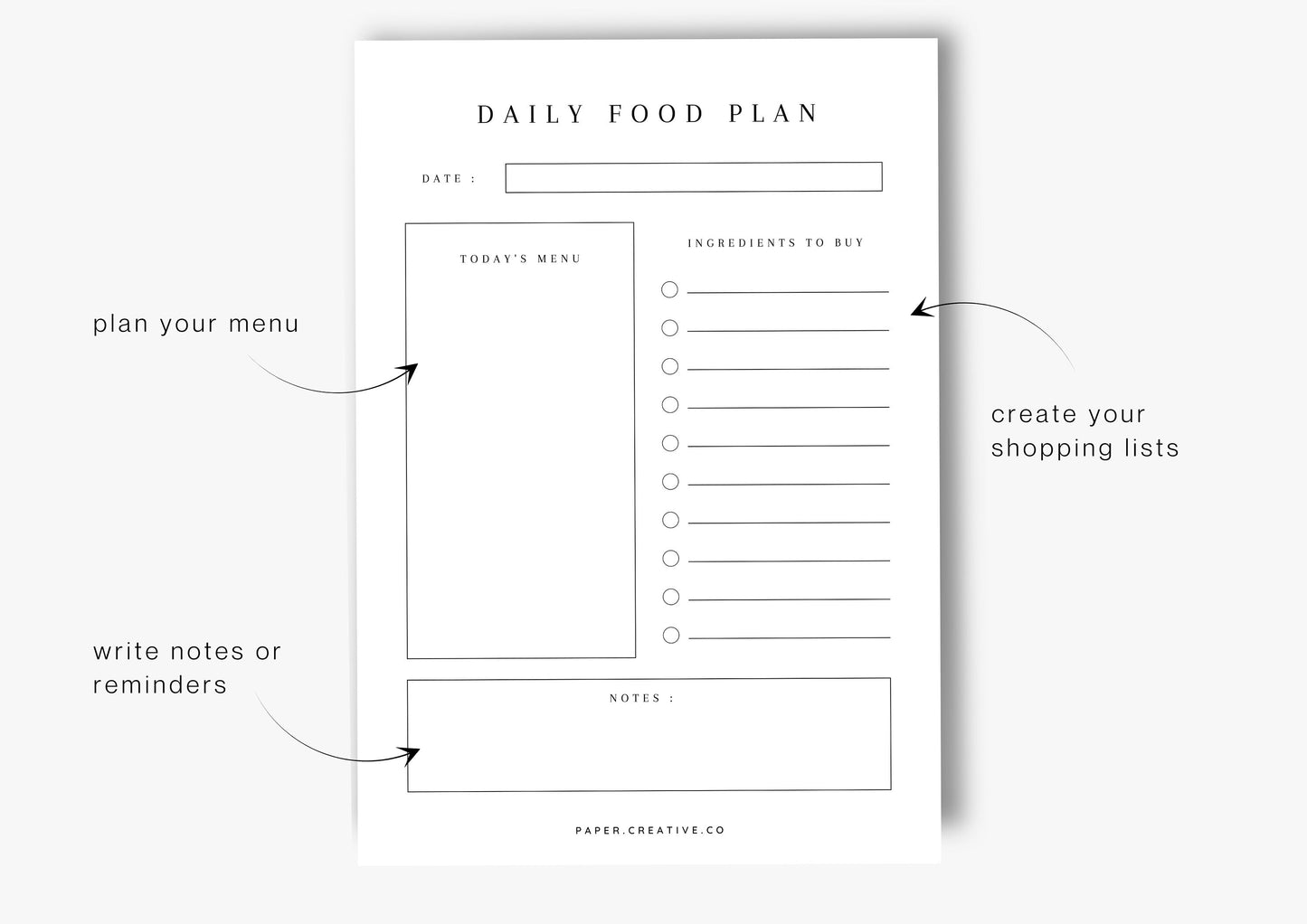 Digital and Printable Recipe Cards and Menu Planner, Family Recipe Planner, instant download, Sunshine