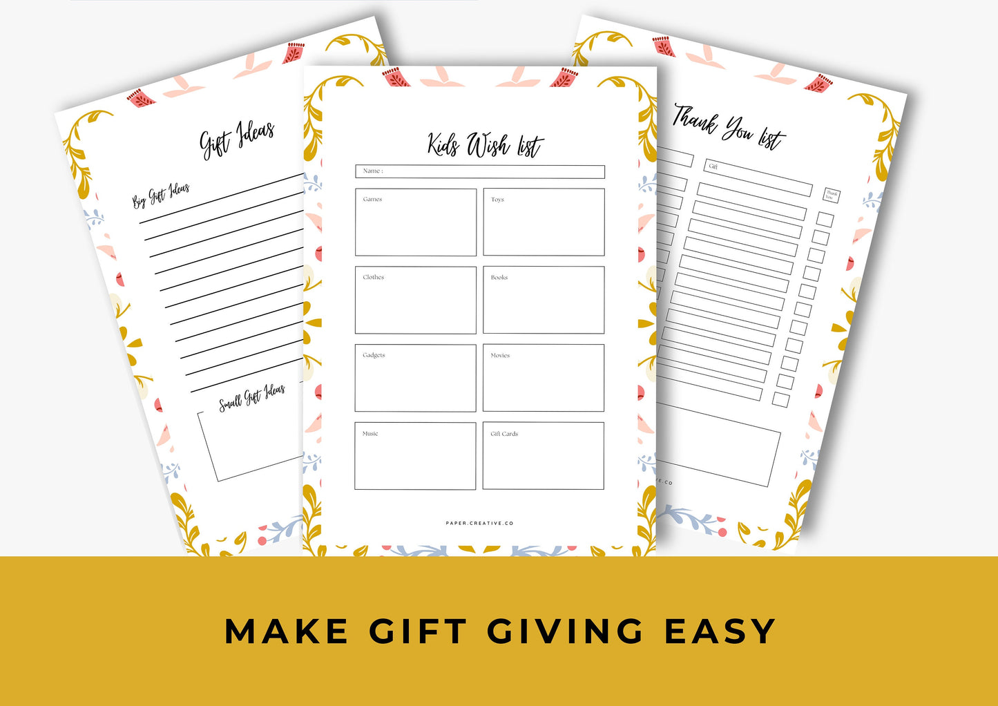 Gift Planner Printable, Gift Budgeting, Gift Tracker, Gift List Printable Instant Download, 8.0