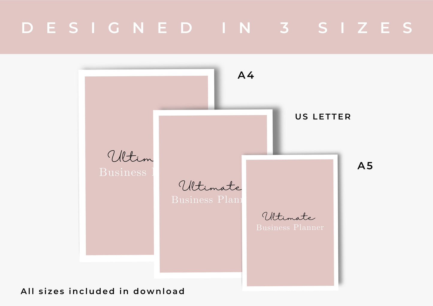 Ultimate business Planner, Sales tracking, Productivity planning, Undated Planner, Three sizes included A5 A4 and US Letter