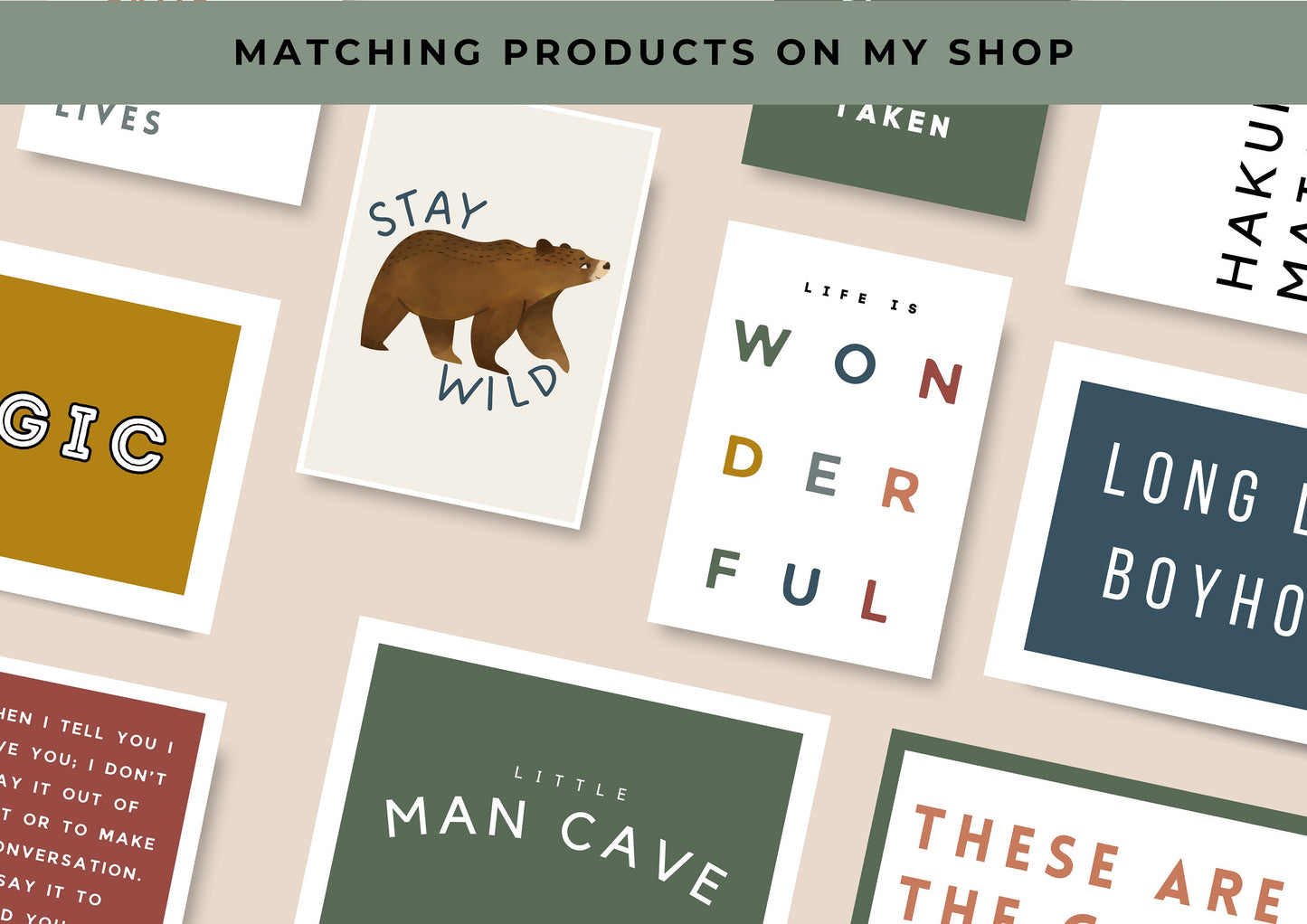 Life is Wonderful, Kids Decor, Printable poster, print from home, instant download