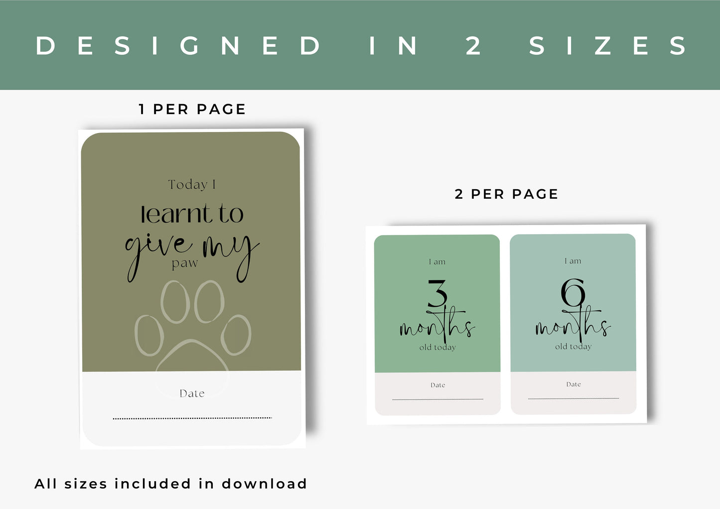 Puppy Milestone Cards | Printable | Print at Home | Mark your precious puppy Moments | Instant Download | Summer Berries Edition