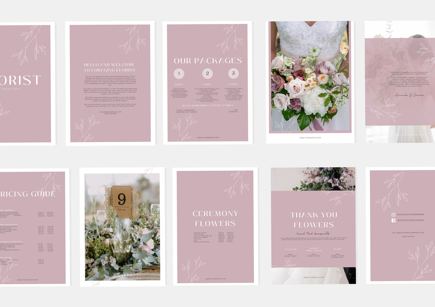 Wedding Florist Pricing Guide - Welcome guide - Template for Florists - Florist Templates - Guide - Florist Brochure - Magnolia