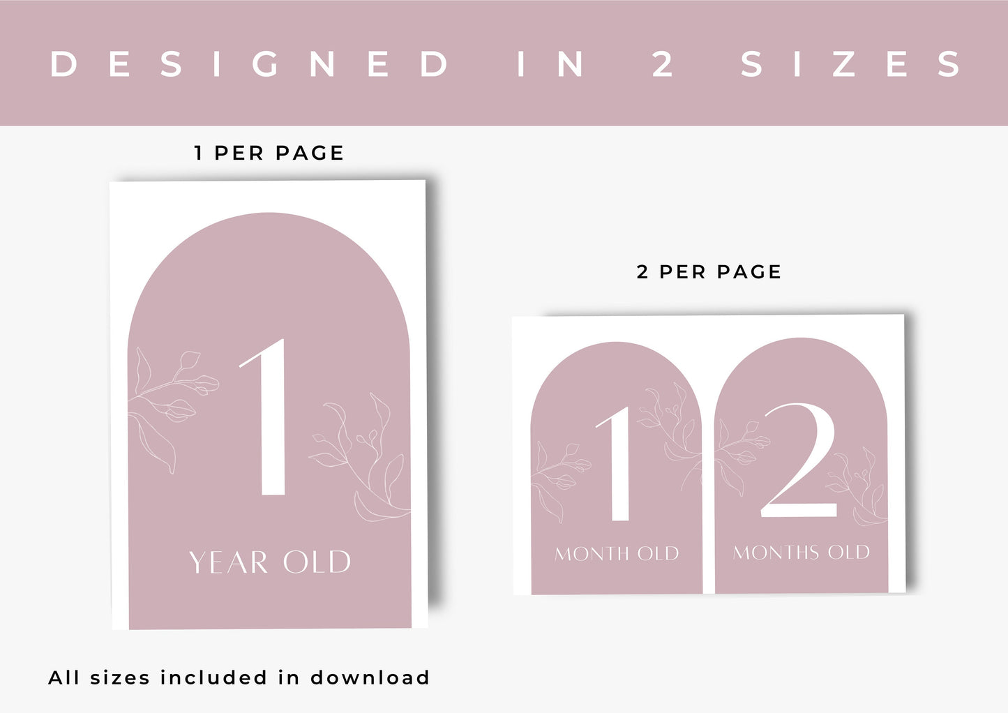 Baby Milestone Cards Printable, Print at Home, Rose