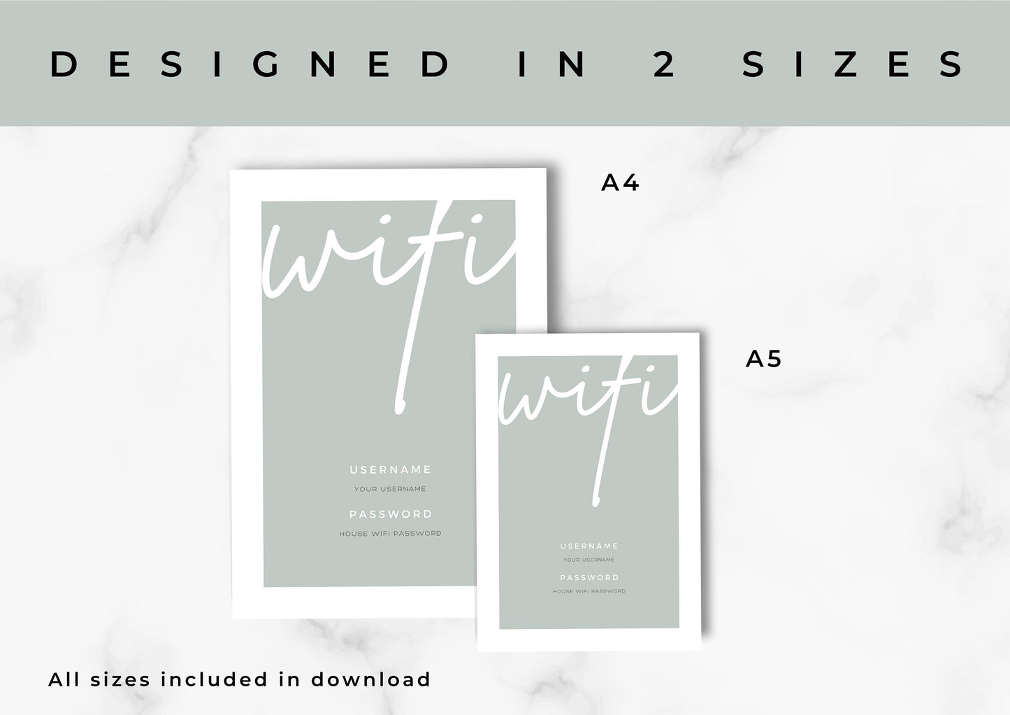 Airbnb House Signs! Stylish Editable Templates for your Airbnb, Key information signs and posters, Silver Sage