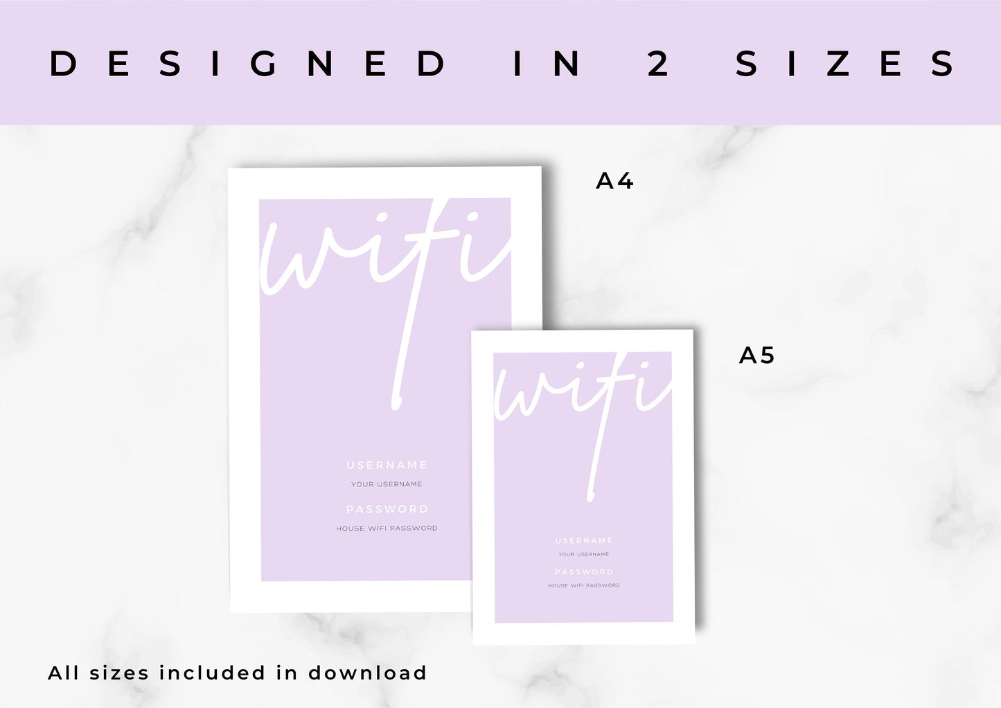 Airbnb House Signs! Stylish Editable Templates for your Airbnb, Key information signs and posters, Lilac Fields