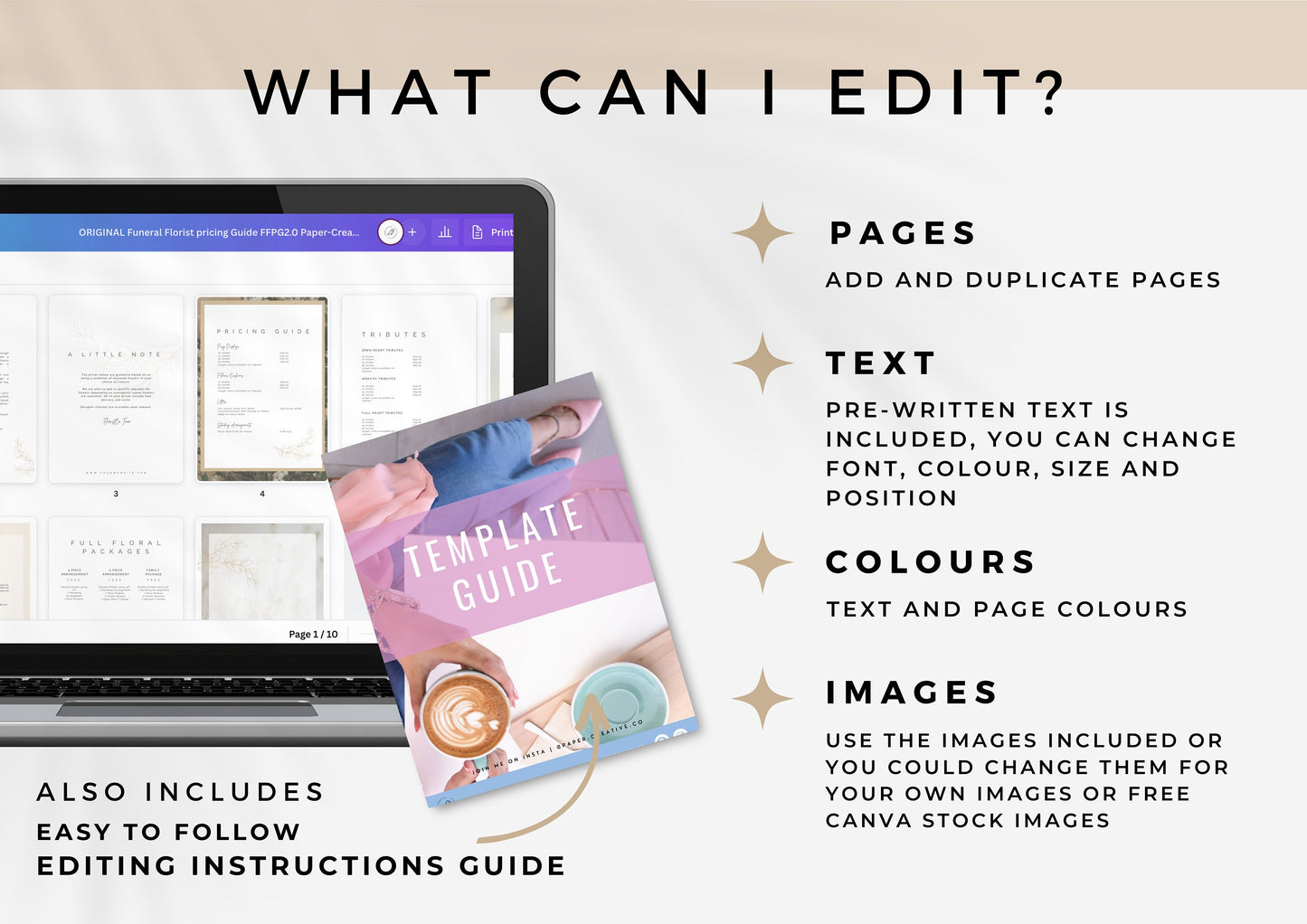 Funeral Florist Pricing Guide - Welcome guide - Template for Florists - Florist Templates - Guide - Florist Brochure - Harmony