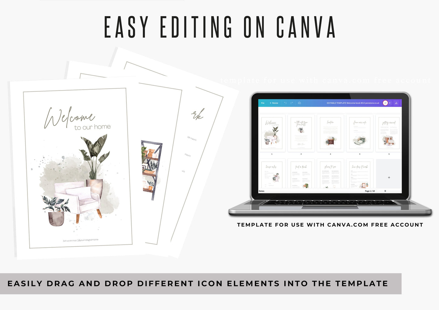 Welcome Book Template | Canva Template | AirBnb | Host Guide | Welcome Book | Home Rental Guidebook | Vacation Guide | Illustrated