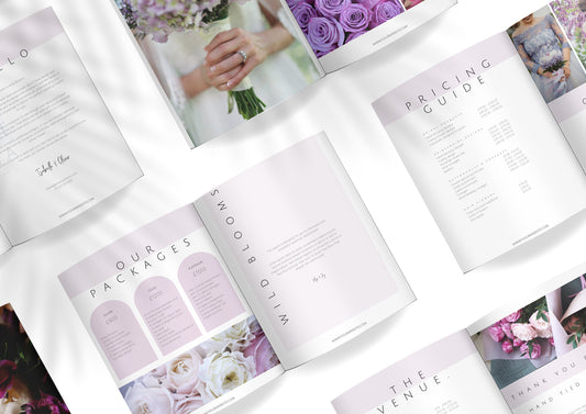 Wedding Florist Pricing Guide - Brochure for Florists - Florist Templates that are easy to edit, Wisteria