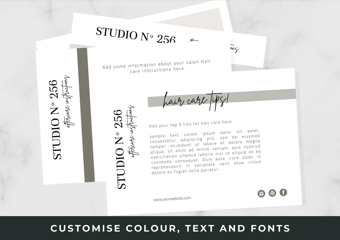 Aftercare Instructions postcard templates