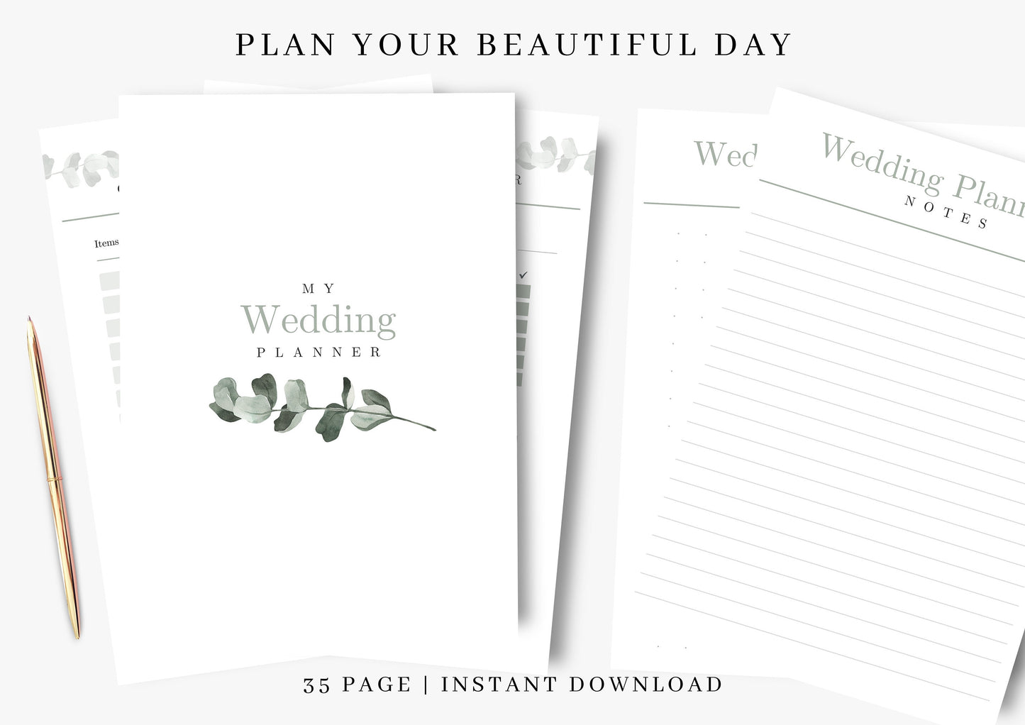 Wedding Planner | Wedding Planner Pages | Printable Planner Sage