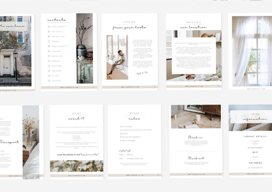 EDITABLE AIRBNB Welcome Book Template, pre-written text, easy to edit and print at home. Honeybee Cottage