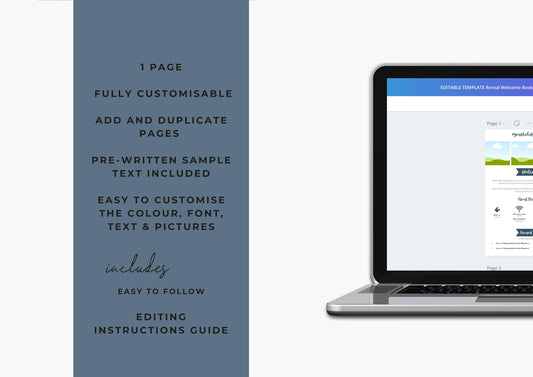 Welcome Letter | Canva Template | AirBnb | Host Guide | Airbnb Host Welcome Letter | Home Rental | Vacation | VRBO | US Letter | Lapis Blue