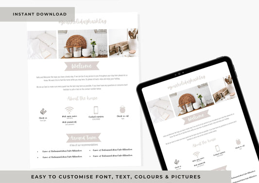 Welcome Letter | Canva Template | AirBnb | Host Guide | Airbnb Host Welcome Letter | Home Rental | Vacation | US Letter | VRBO | Harmony
