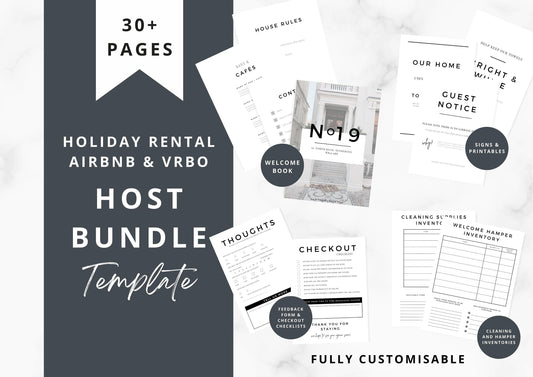 Ultimate Host Bundle | Welcome Guest Book Template | Template | AirBnb | checkout checklist | SerendipityHome Rental | feedback form |
