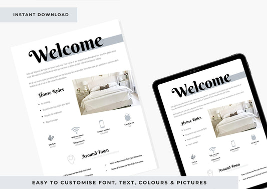 Airbnb Welcome Sign Template, Welcome Guide AirBnB, Airbnb Sign, Airbnb Check Out, House Rules, Airbnb Template, Starlight