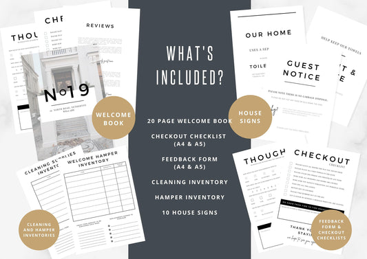 Ultimate Host Bundle | Welcome Guest Book Template | Template | AirBnb | checkout checklist | SerendipityHome Rental | feedback form |